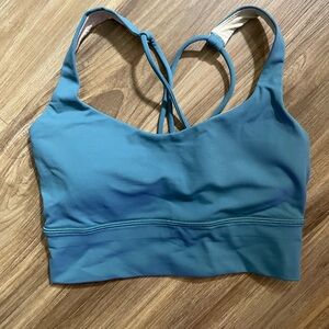 EUC Lululemon Free To Be Bra Long Line Desert Teal Size 4